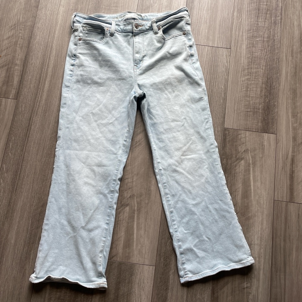 American Eagle Outfitters high rise kick boot crop Jeans
